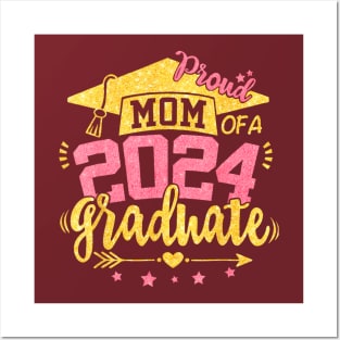 Mom of A 2024 Graduate Senior 24 College Proud Mother Mama Posters and Art
